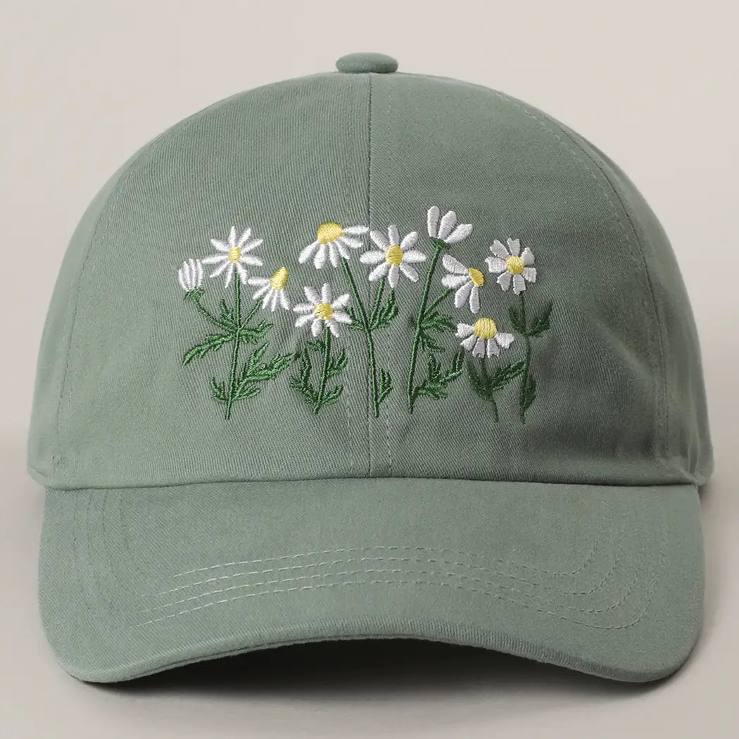 Daisy Bloom Baseball Cap in Sage