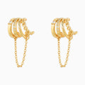 Elena 4-Line Chain Hoop Earrings