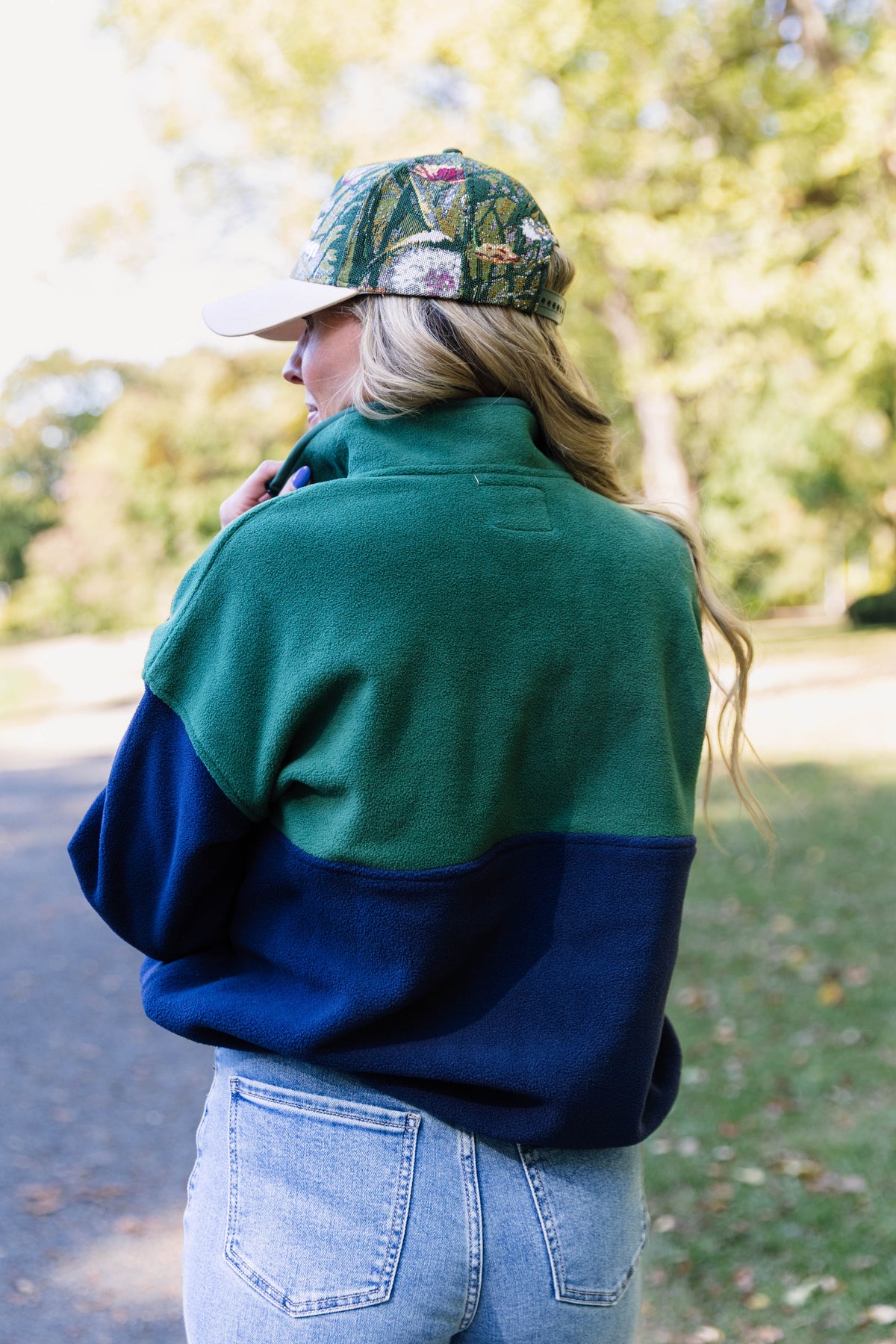 Arya Fleece Half Zip Pullover-Dark Green