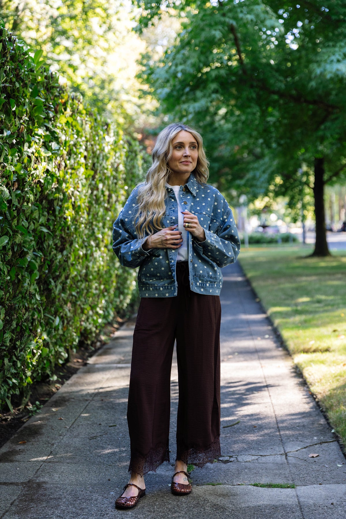 Rosalie Polka Dot Denim Jacket