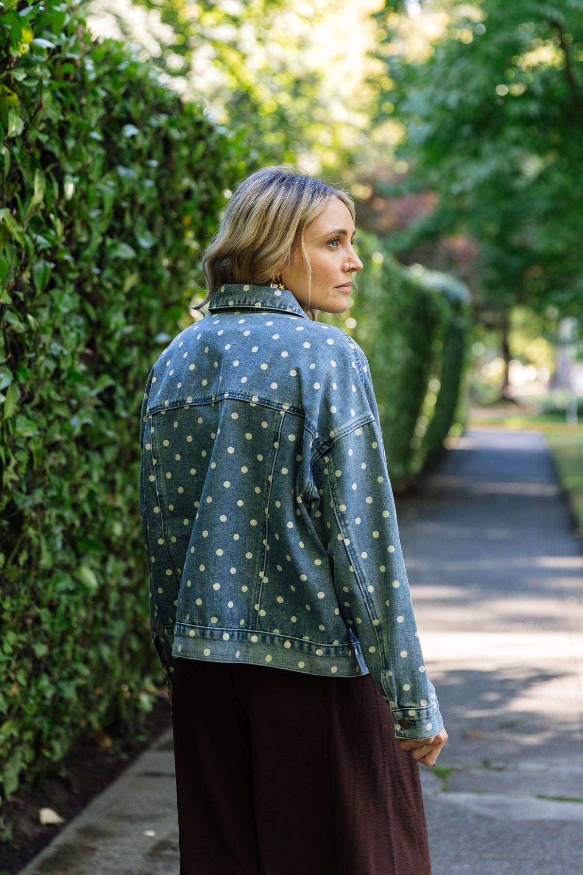 Rosalie Polka Dot Denim Jacket