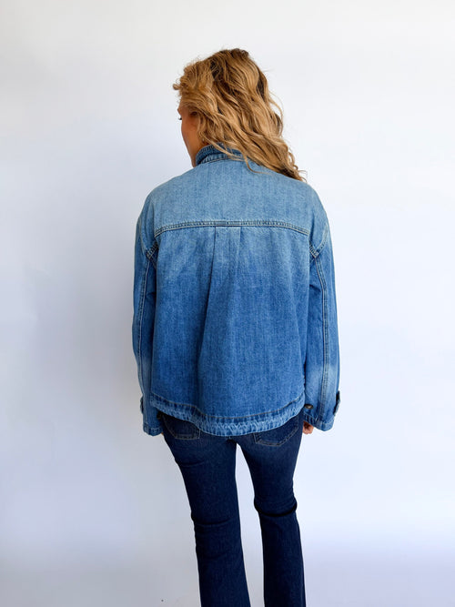 Amara High Neck Denim Jacket