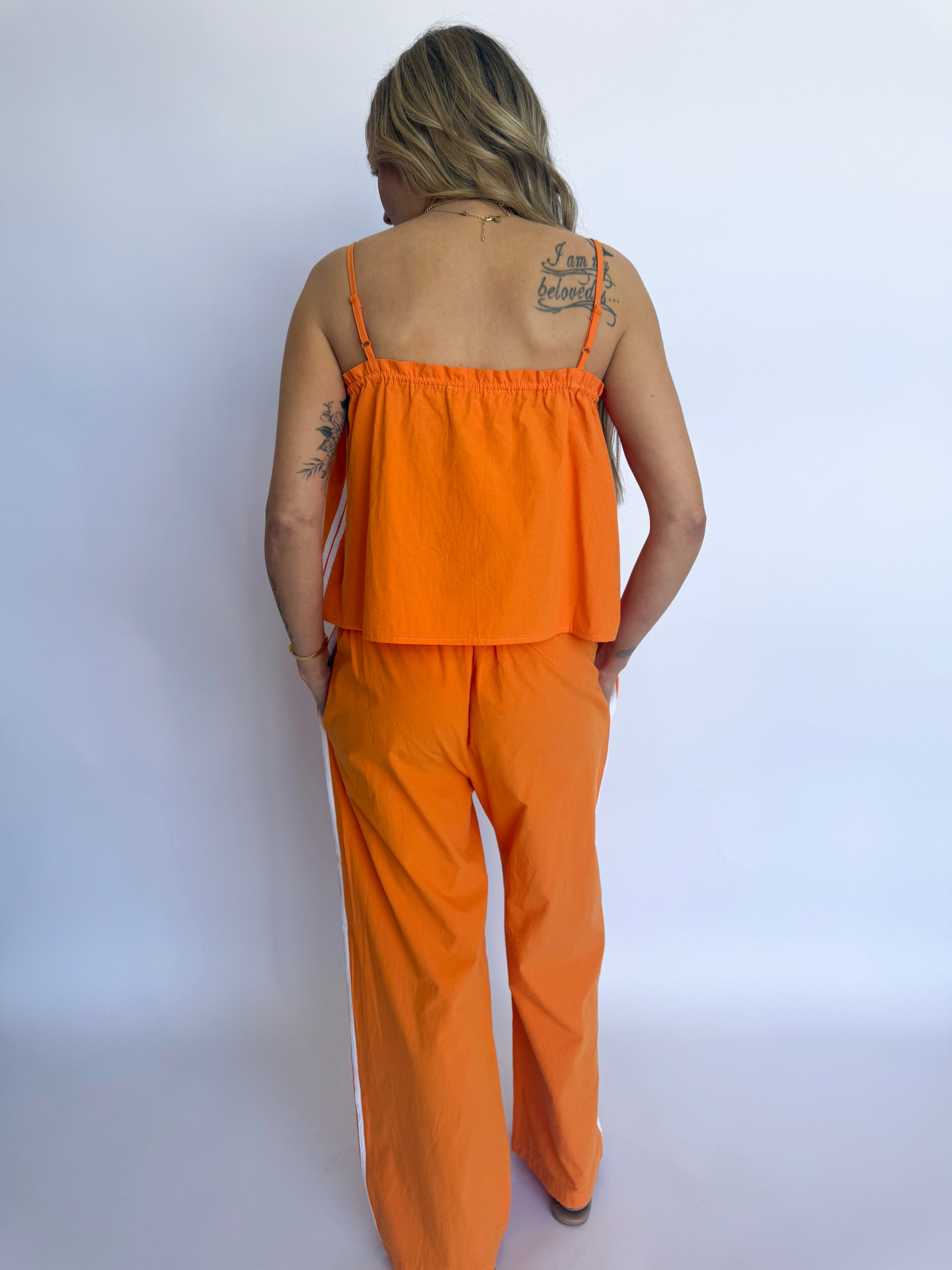 Levi Cami + Wide Leg Pant Set in Orange