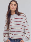 Palm Springs Striped Pullover - Washed Blue Combo