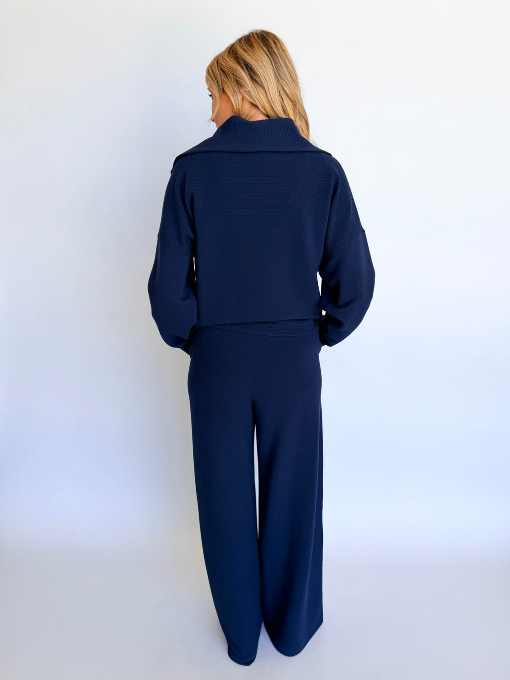 Spanx AirEssentials French Rib Half Zip in Navy