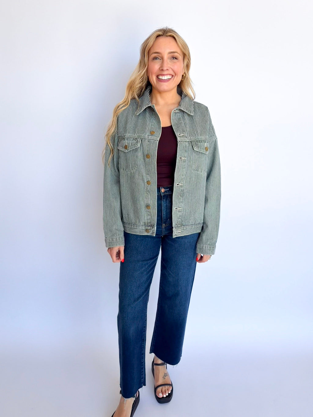 Ariella Striped Denim Jacket