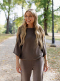 Savannah Crew Neck Batwing Sleeve Knit Top