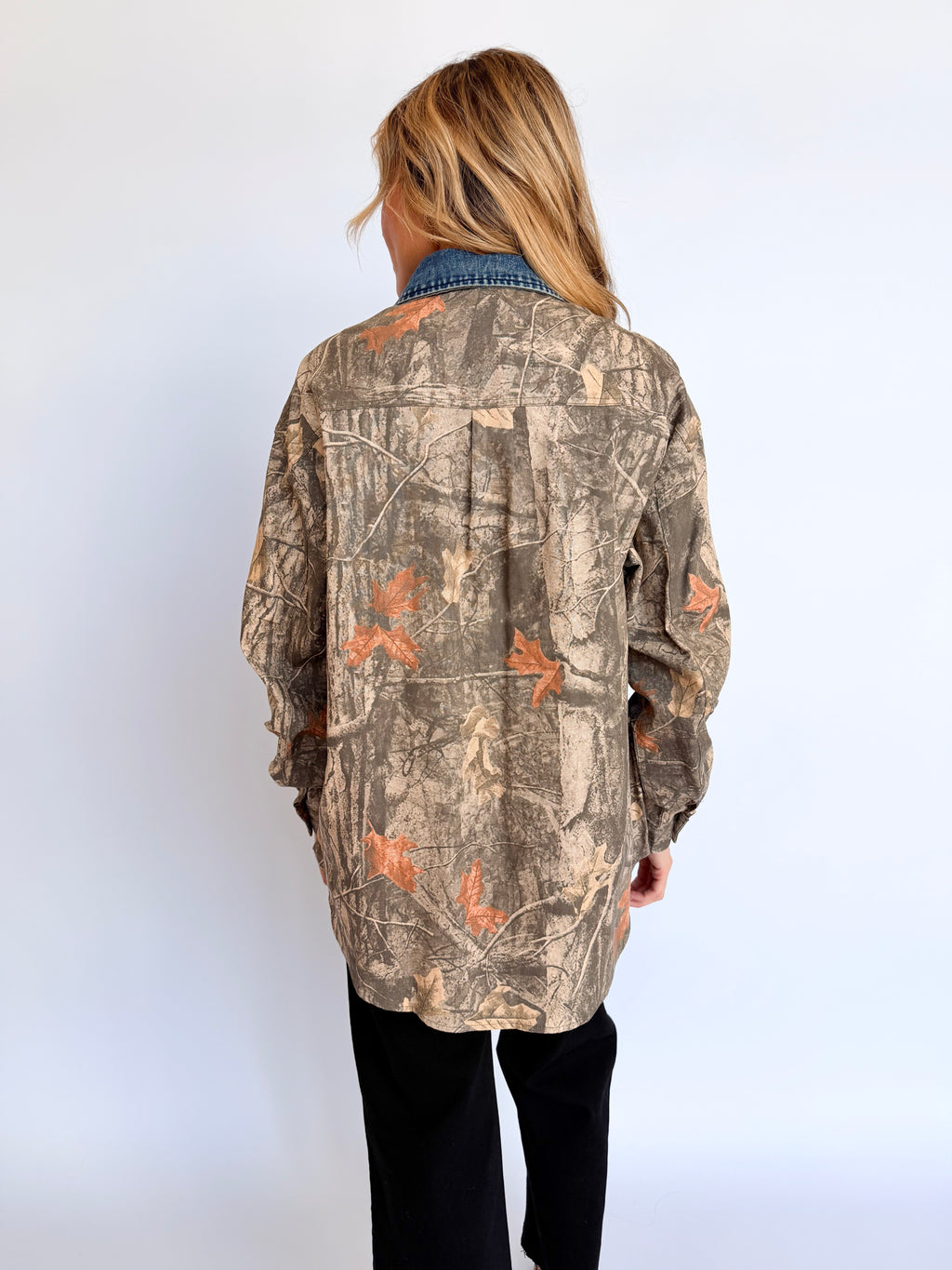 Vera Denim Collar Camo Shacket