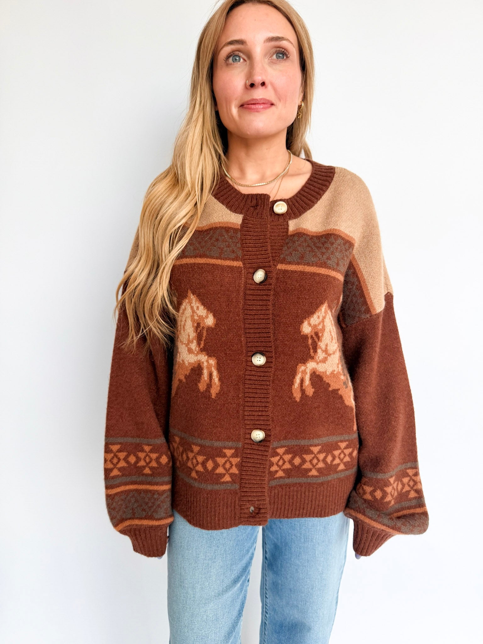 Ailany Western Cowboy Knit Cardigan