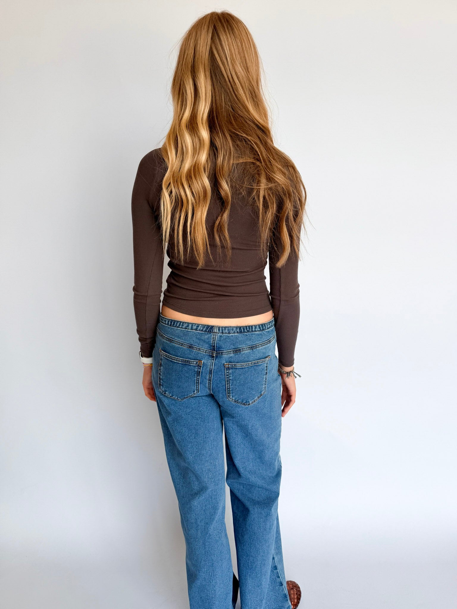 Leilani Lace Trim Henley in Charcoal