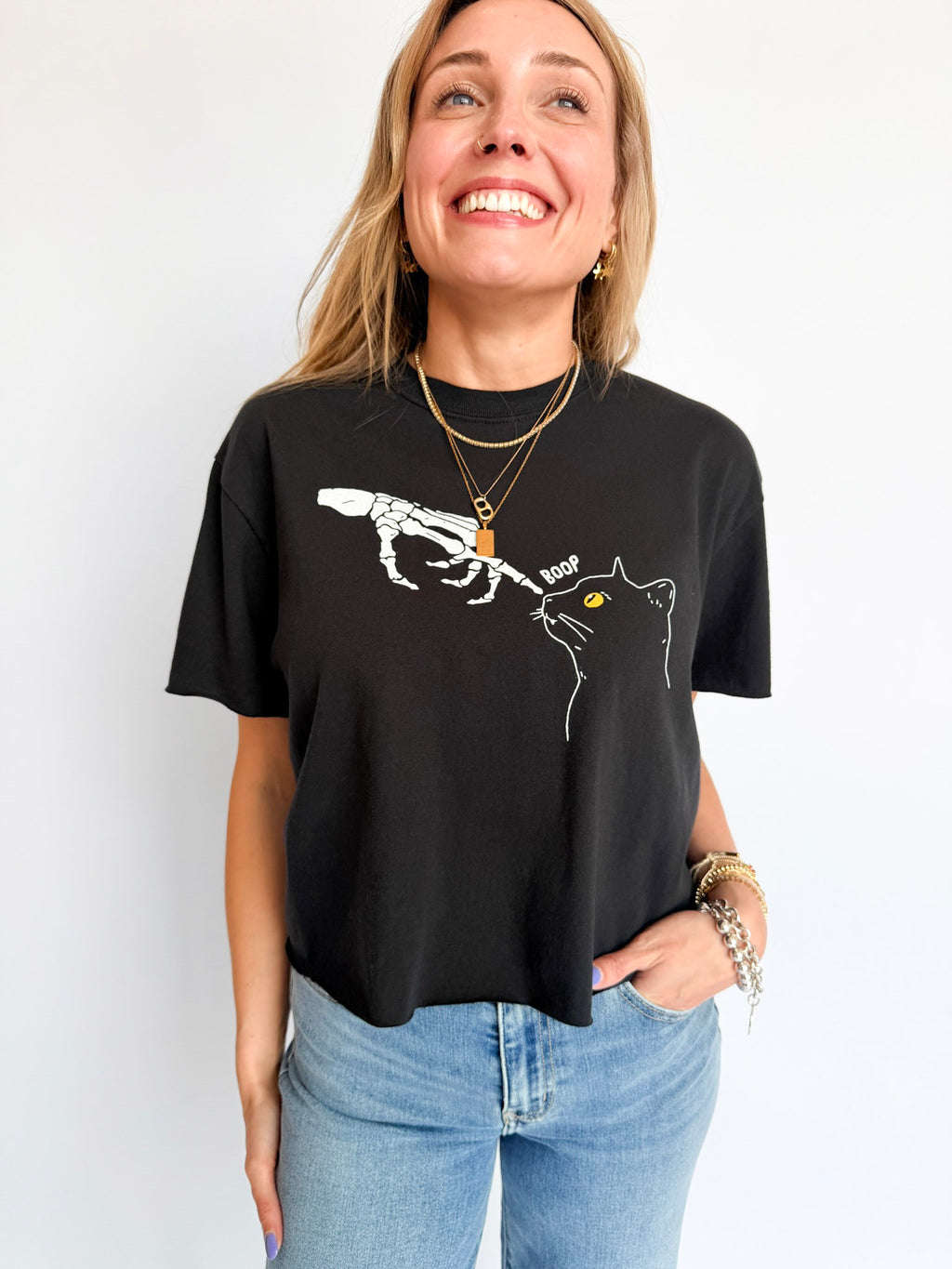 Maya Halloween Vintage Graphic Cropped Tee