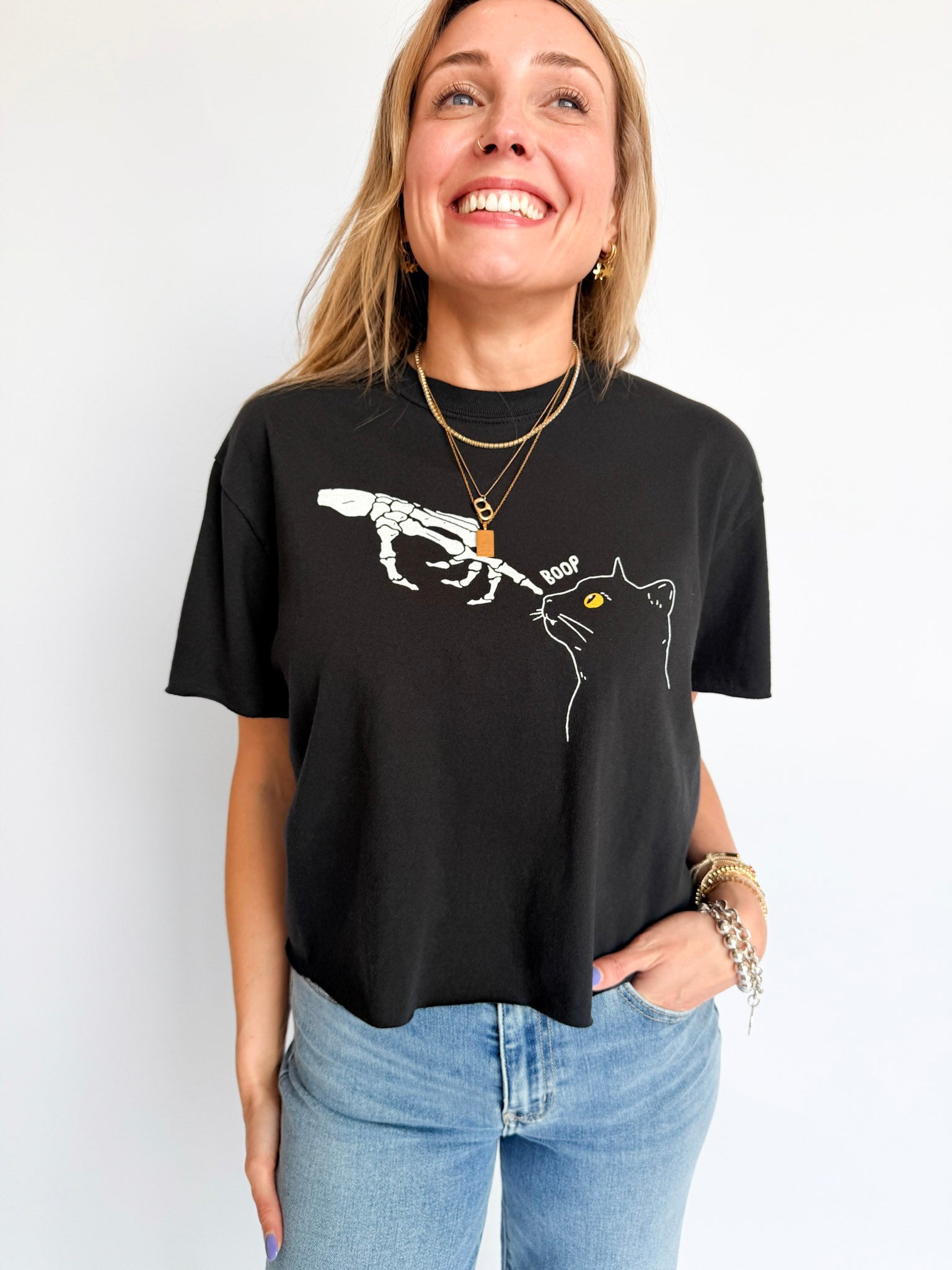 Maya Halloween Vintage Graphic Cropped Tee