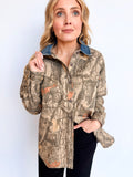 Vera Denim Collar Camo Shacket