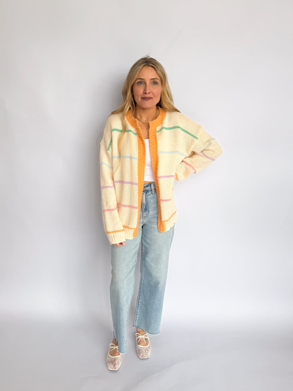 Milena Multicolor Stripe Cardigan