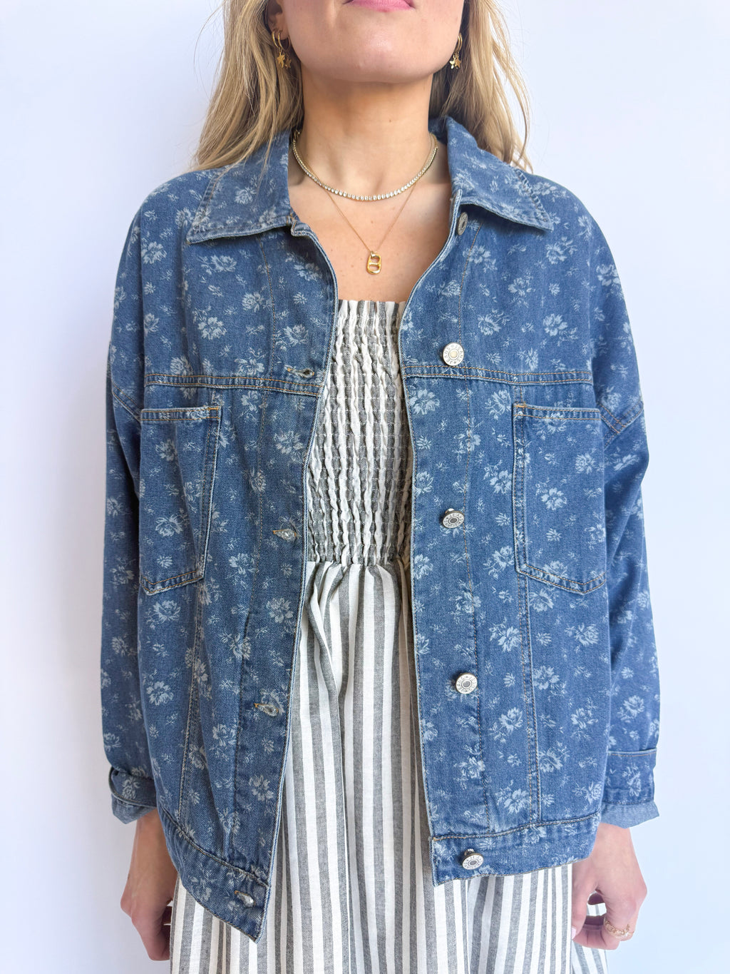 Effie Lightweight Floral Denim Jacket