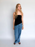 Elizabeth Asymmetrical Tube Top in Black