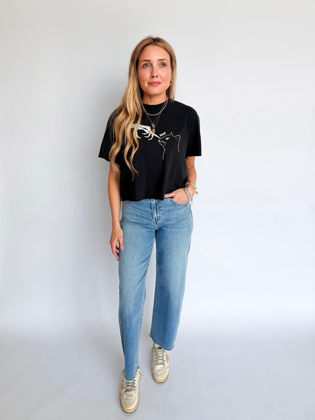 Maya Halloween Vintage Graphic Cropped Tee