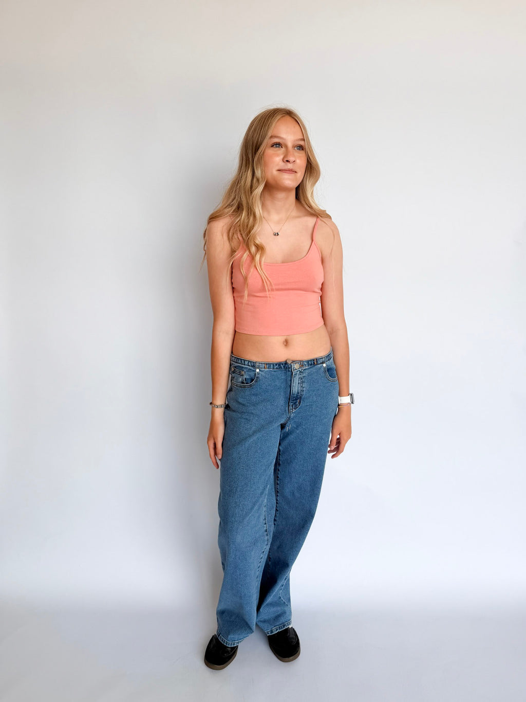 Hannah Cropped Cami Top in Teak Rose