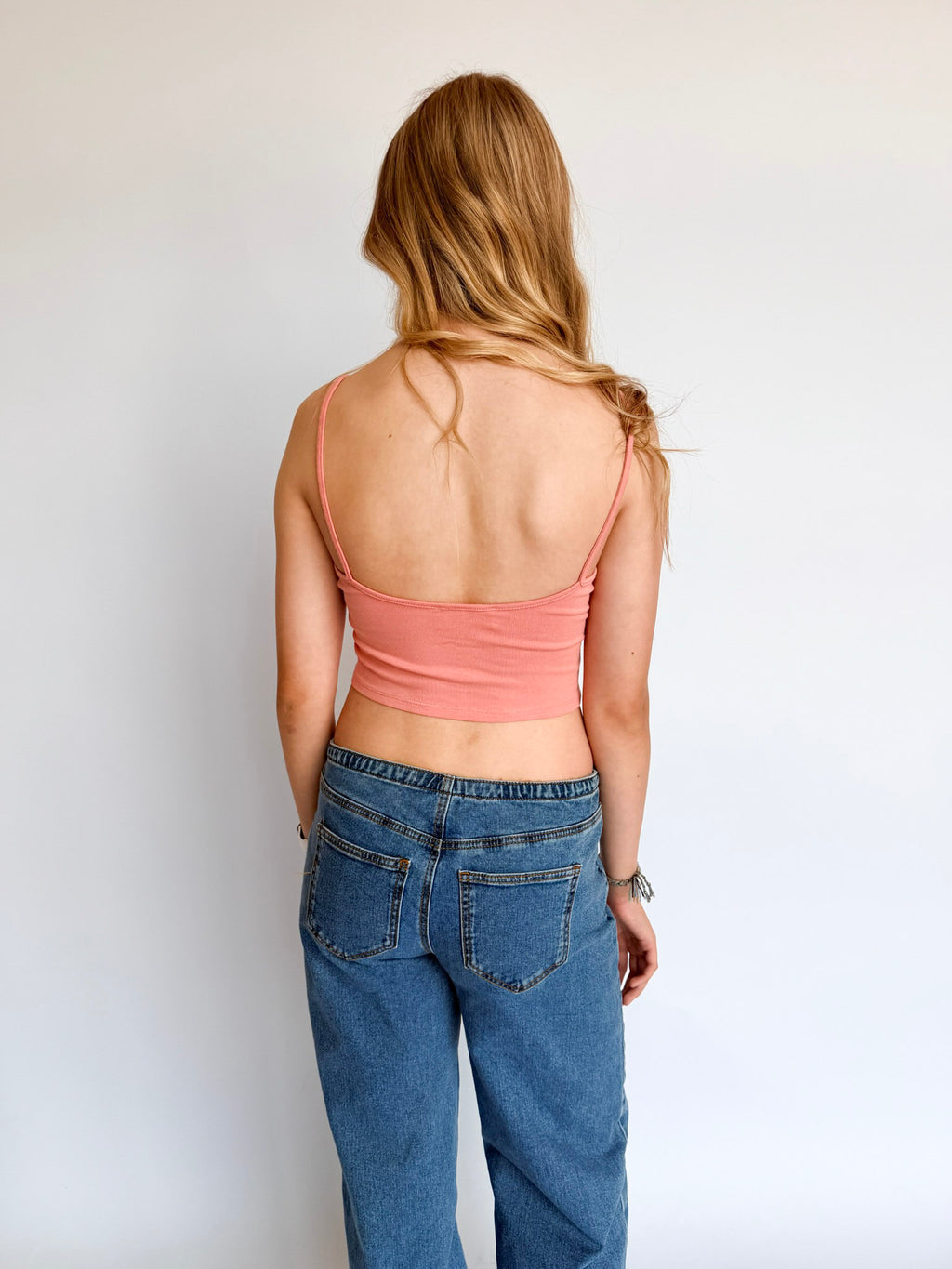 Hannah Cropped Cami Top in Teak Rose