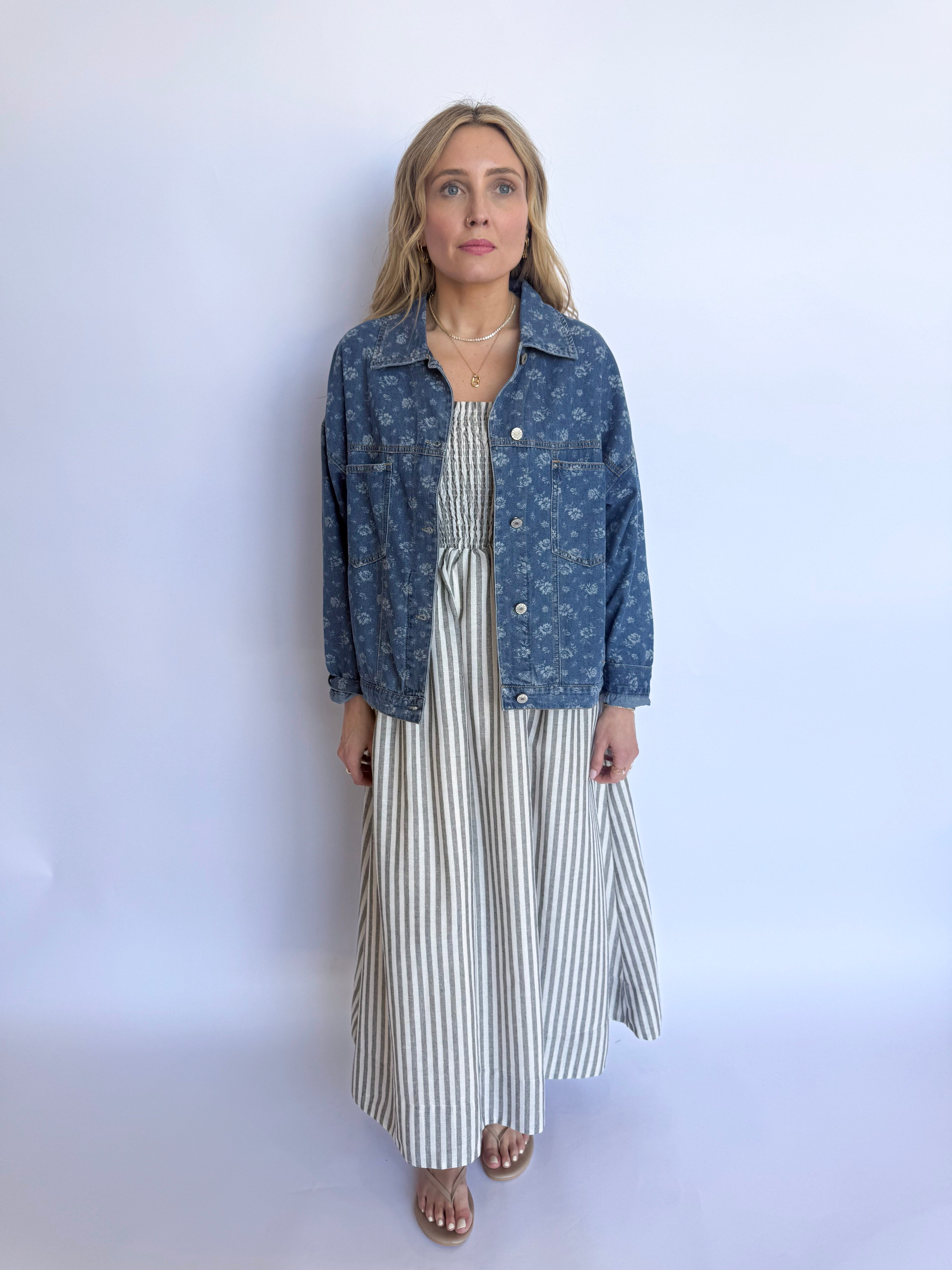 Effie Lightweight Floral Denim Jacket