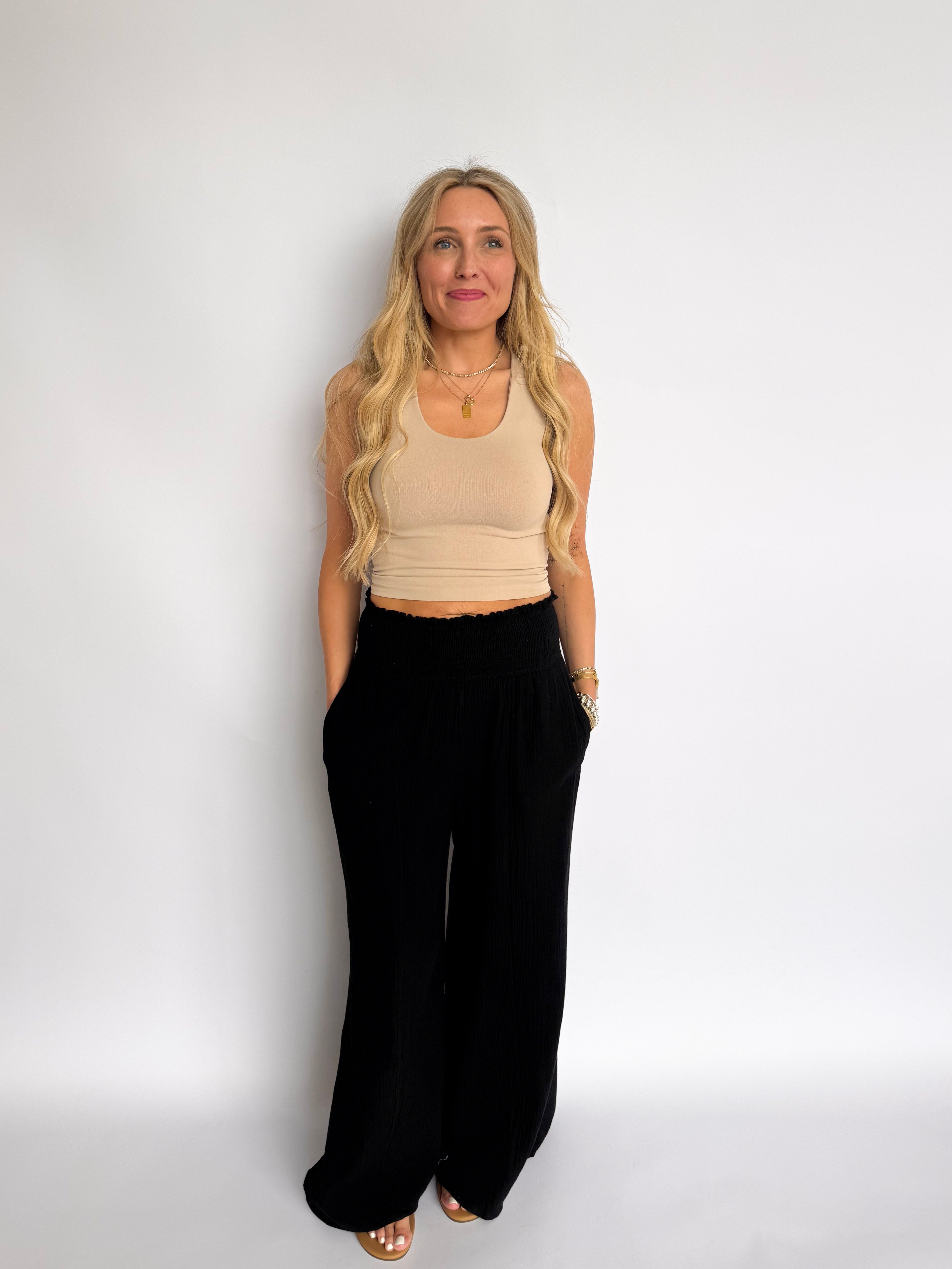 Hattie Double Layered Seamless Top in Light Taupe
