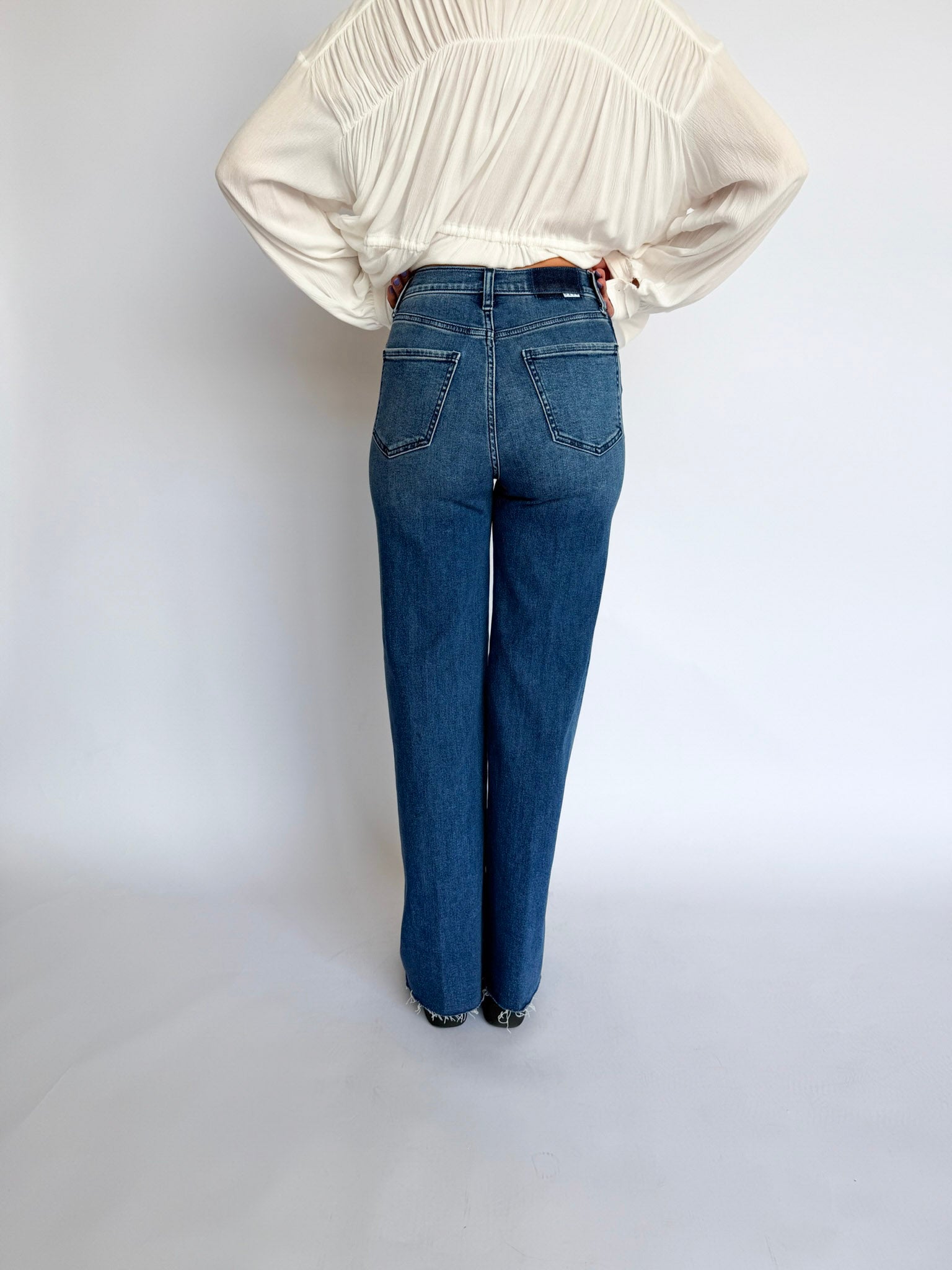 Ivy High Rise Wide Leg Tuxedo Jeans