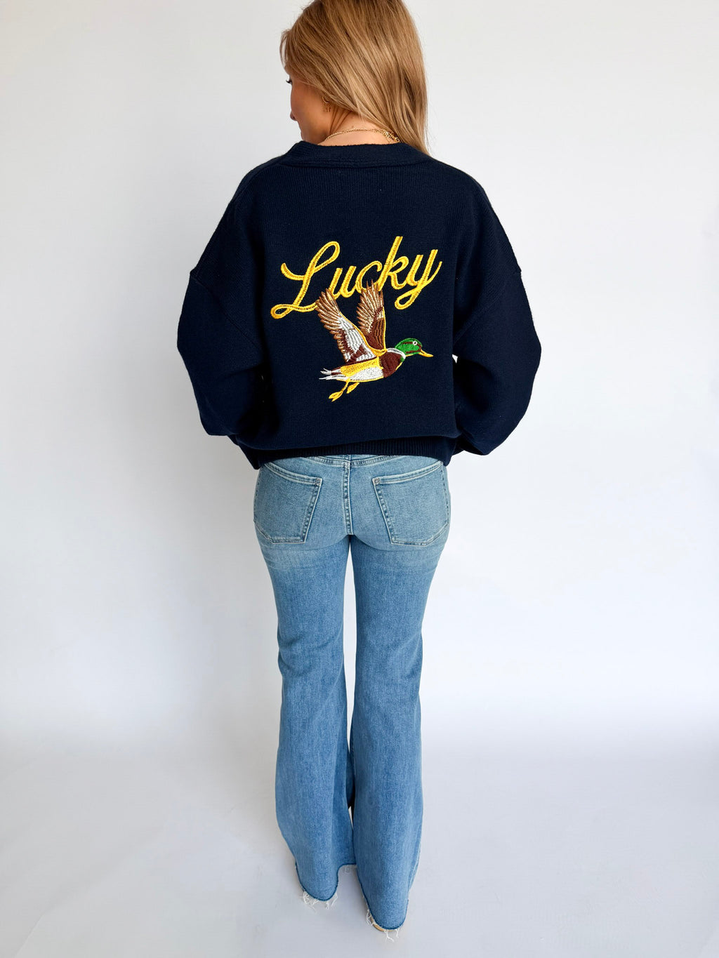 Josephine Lucky Duck Embroidered Cardigan