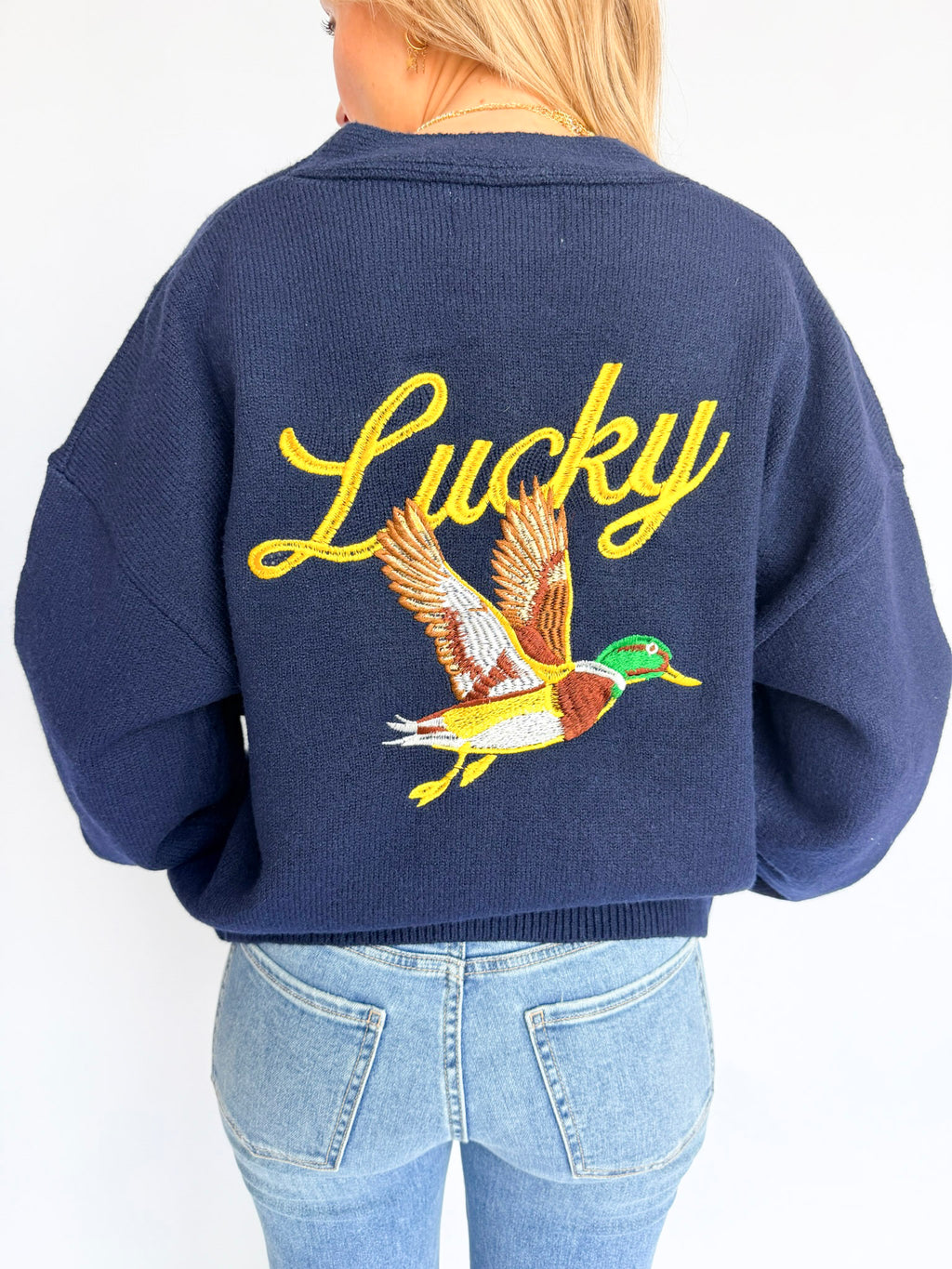 Josephine Lucky Duck Embroidered Cardigan