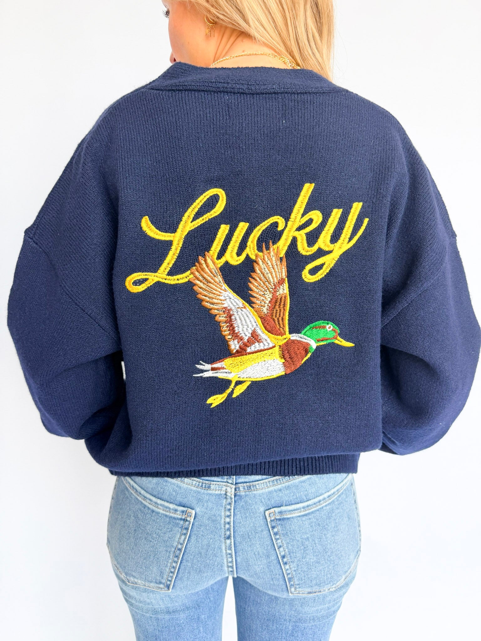 Josephine Lucky Duck Embroidered Cardigan