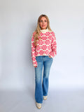 Evelyn Floral Fair Isle Mock Neck Sweater