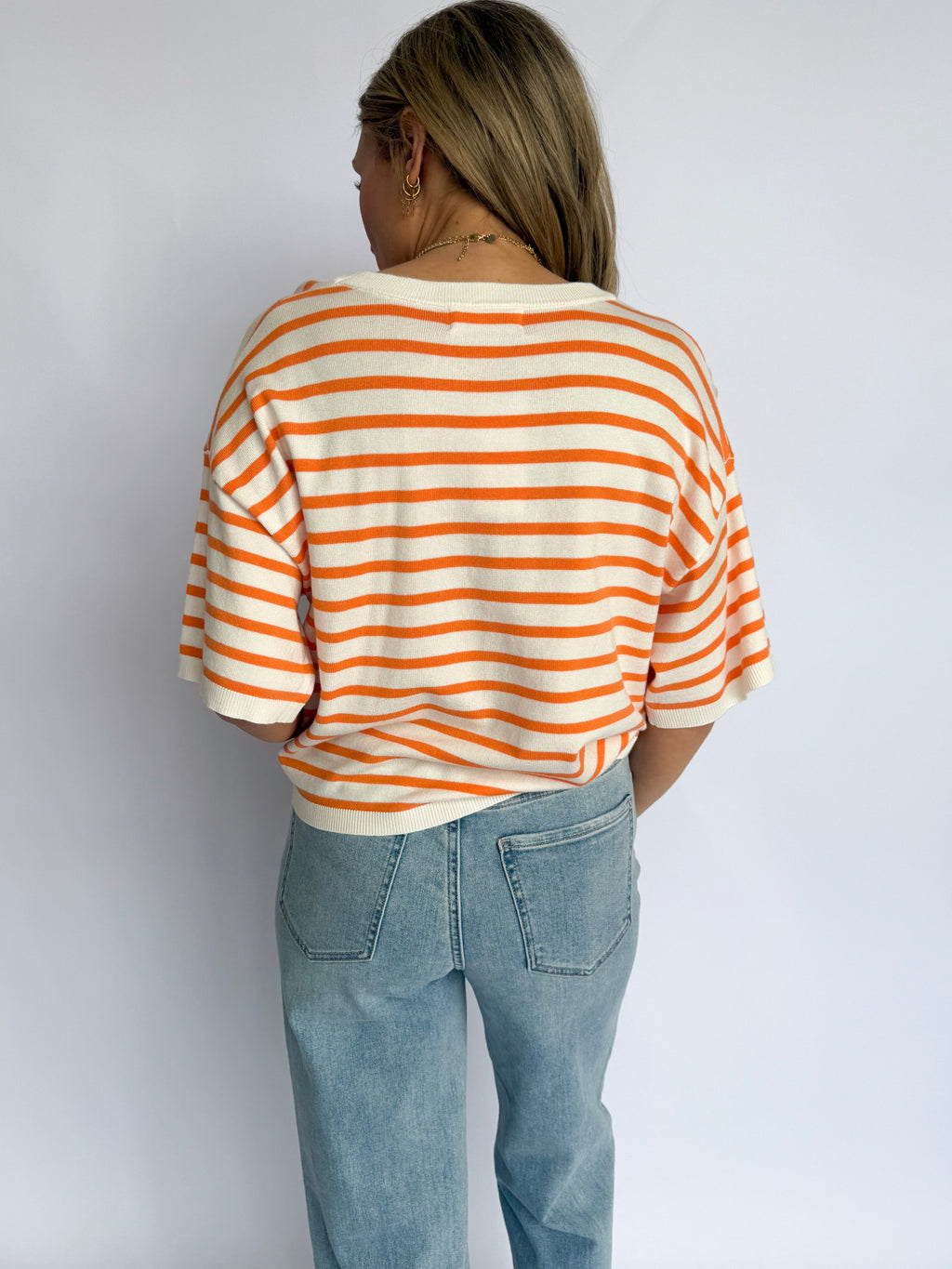 Moxie Striped Top in Orange