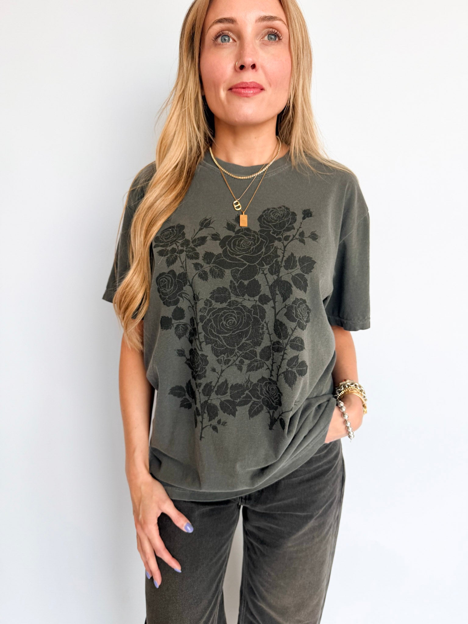 Wells Roses Oversized Graphic Tee