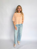 Moxie Striped Top in Orange