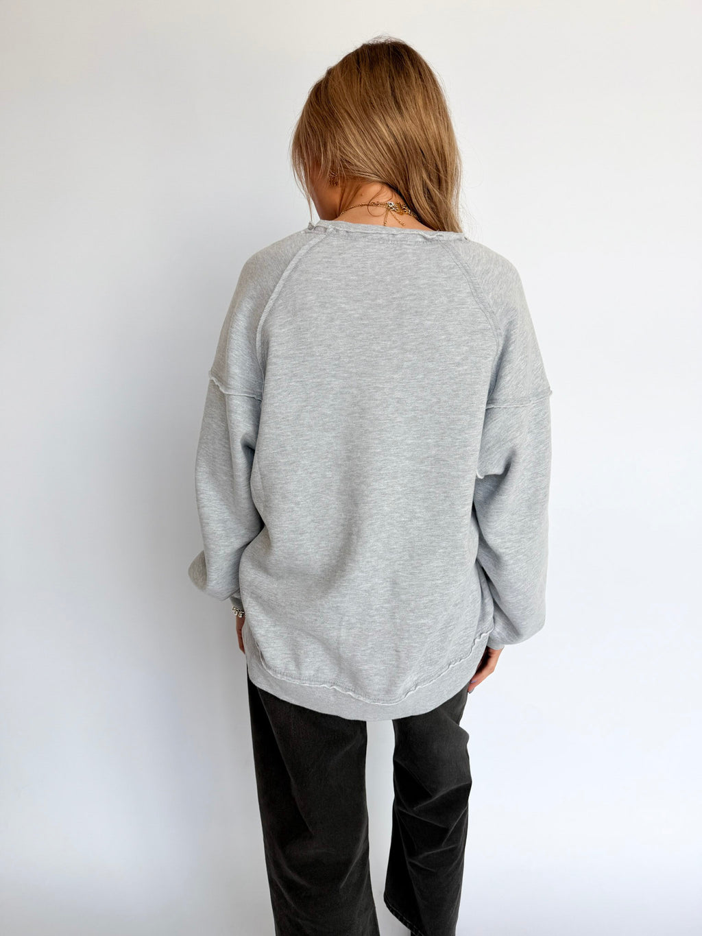 Lillian Acid Wash Raw Edge Sweatshirt