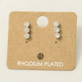 Morgan CZ Triple Stud Earrings in Silver