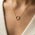 Amari Pave Sun Pendant Necklace in Gold