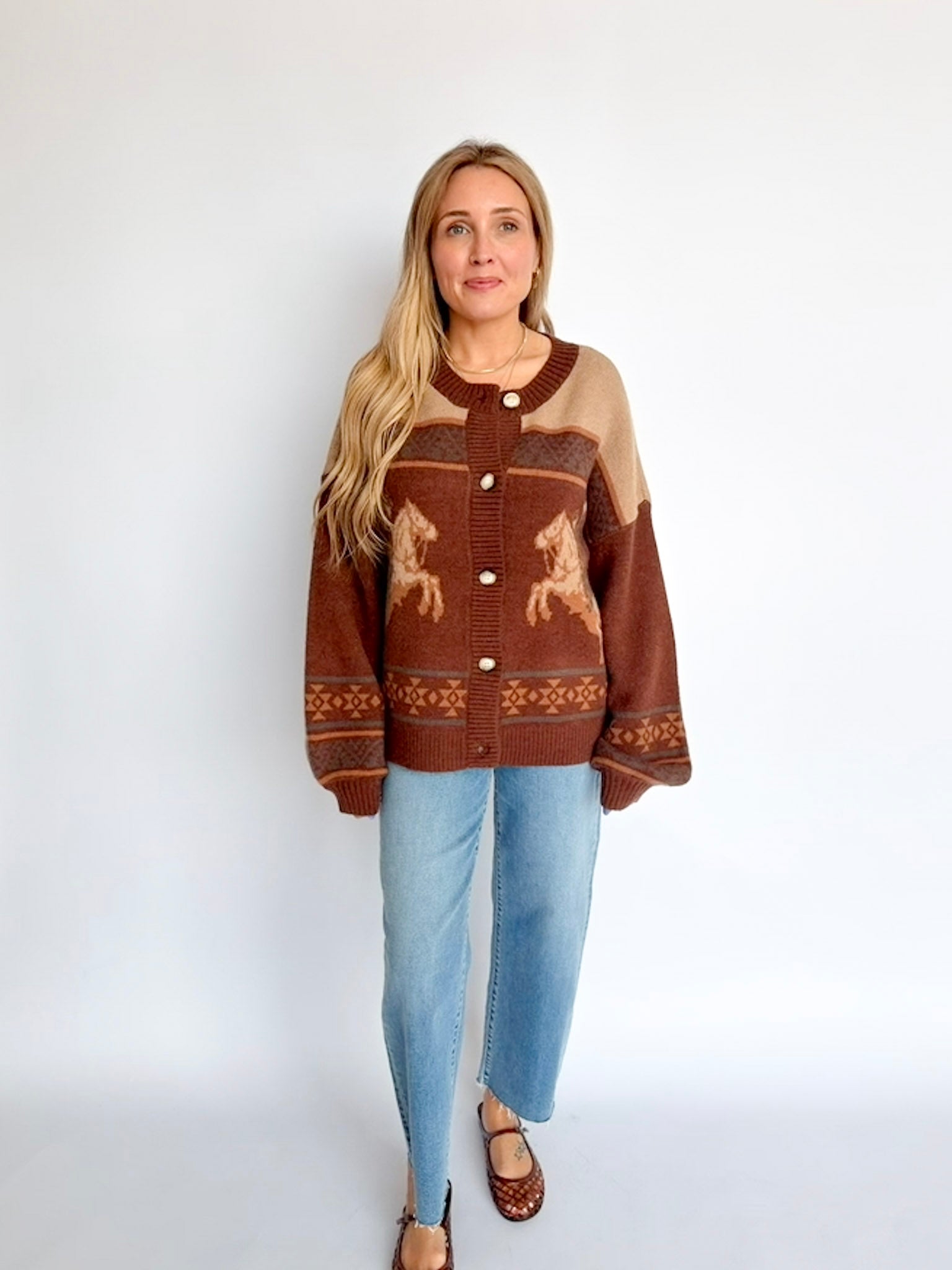 Ailany Western Cowboy Knit Cardigan