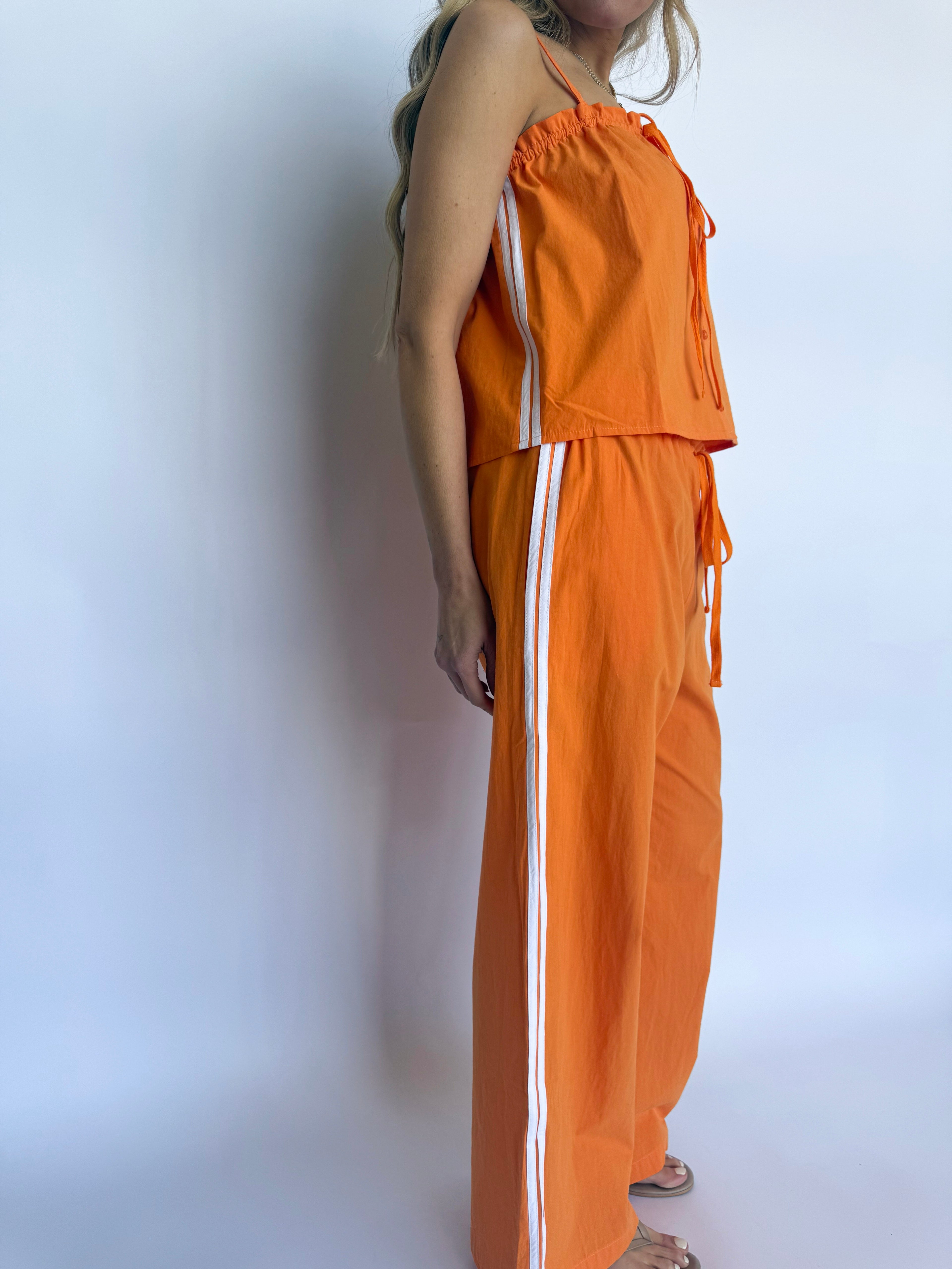 Levi Cami + Wide Leg Pant Set in Orange