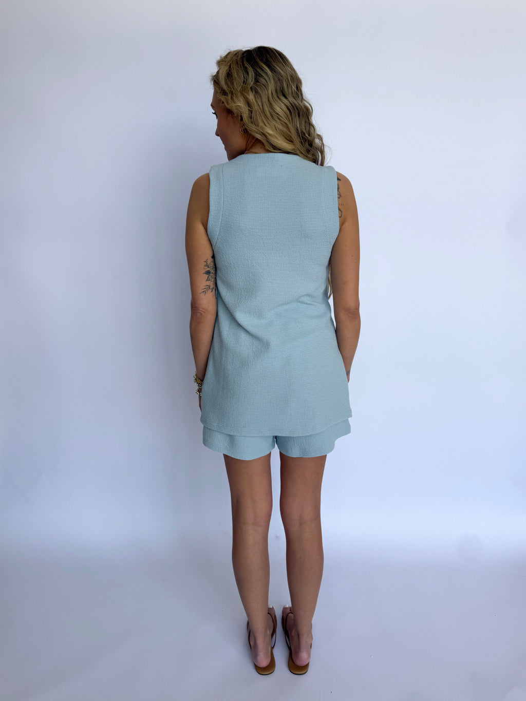 Dahlia Vest & Shorts Set in Blue