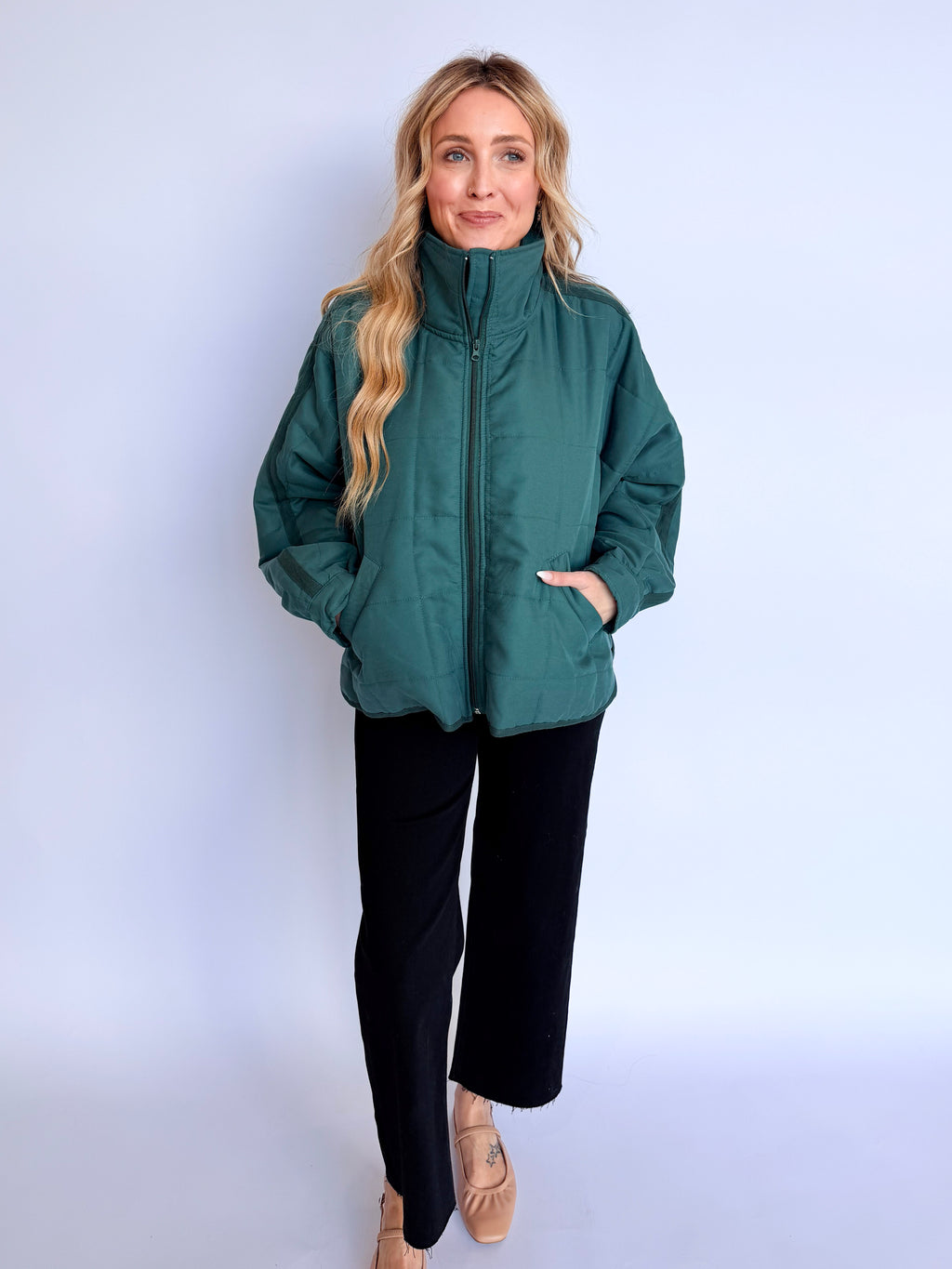 Freya Quilted Jacket in Teal