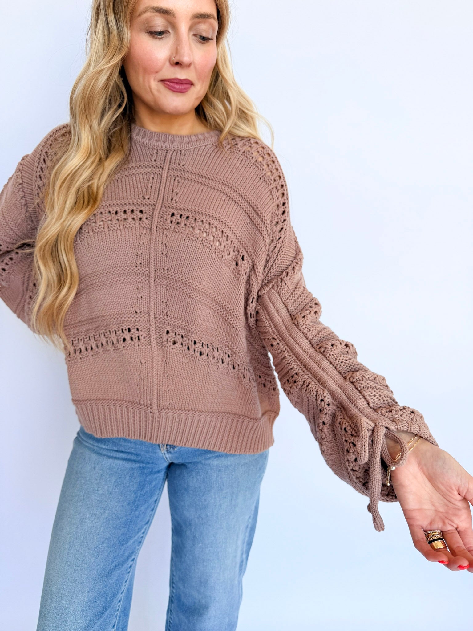 Sonora Open Knit Sweater in Cinnamon