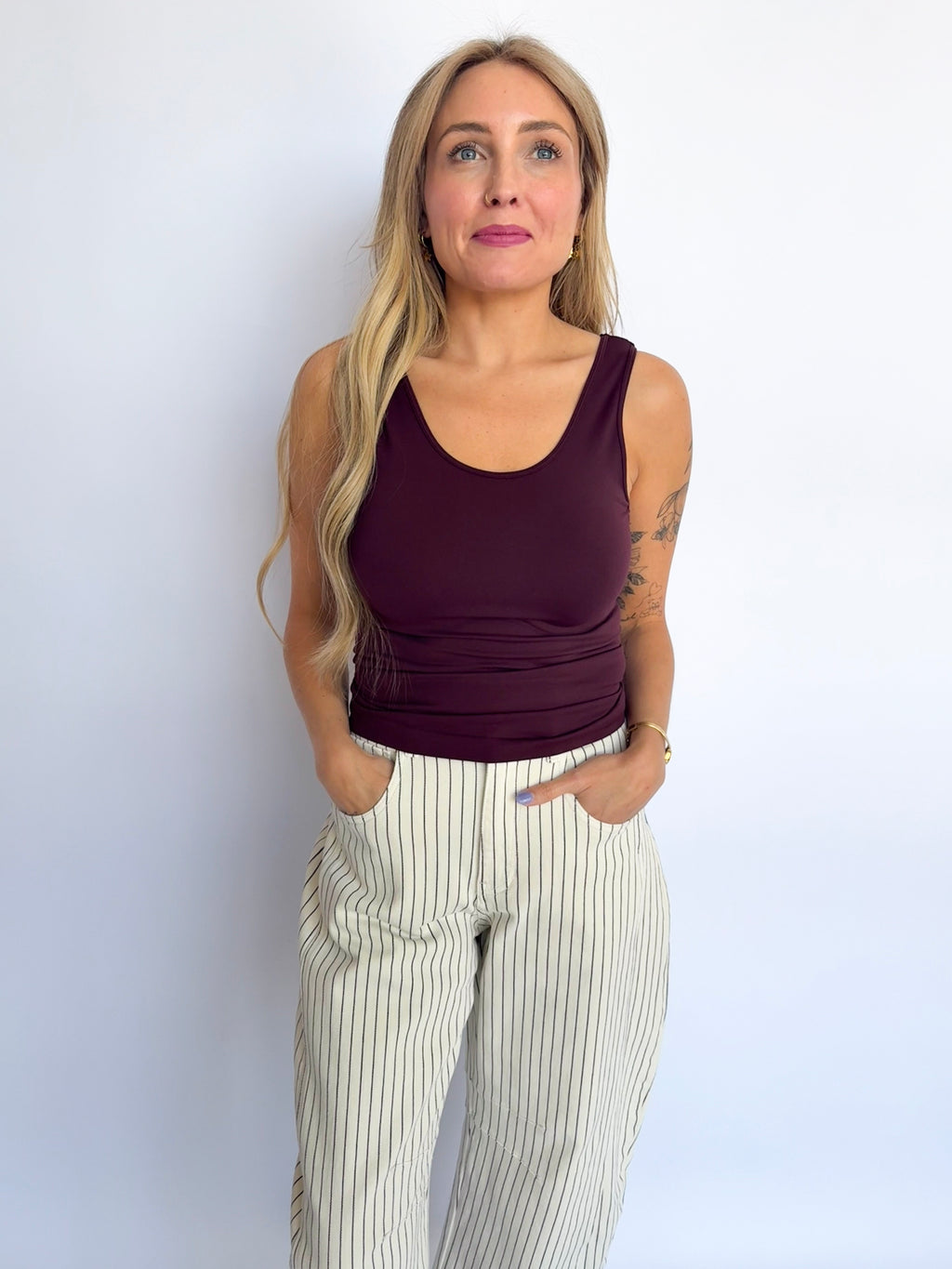 Ginny Seamless Reversible Tank in Cassis