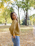 Piper Striped Terry Oversized Sweatshirt in Yellow Gold