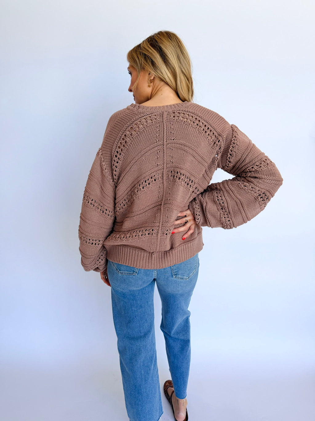 Sonora Open Knit Sweater in Cinnamon