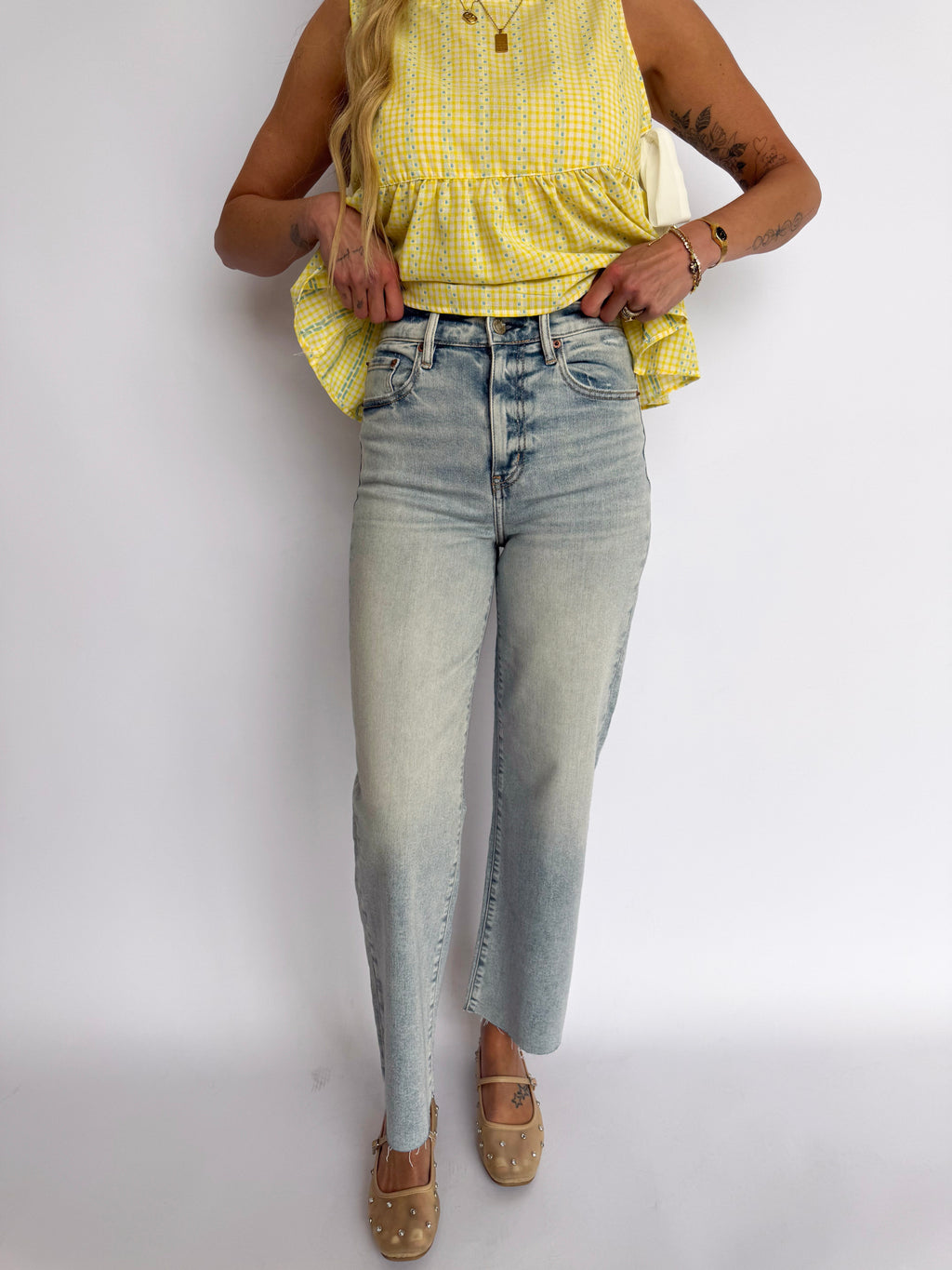 Hollis High Rise Wide Ankle Jeans