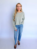 Elliot Rolled Hem Sweater in Grey
