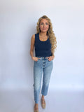 Hattie Double Layered Seamless Top in Prussian Blue