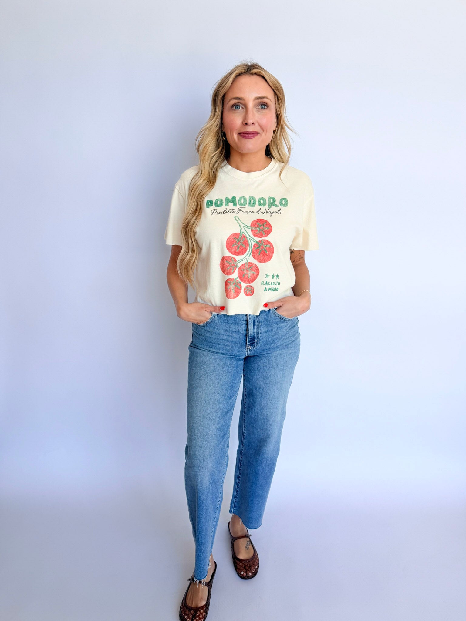Natalie Pomodoro Vintage Graphic Cropped Tee