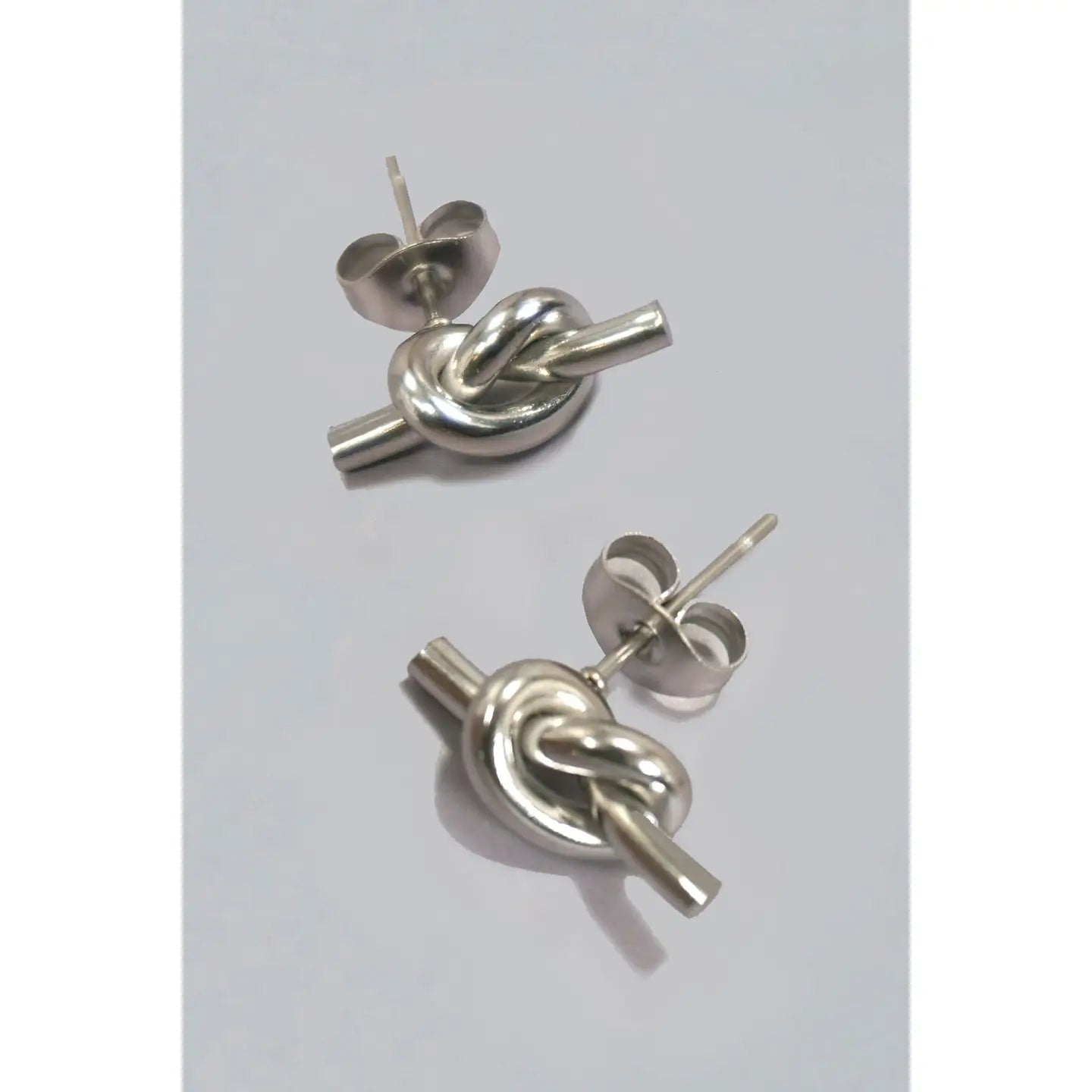 Charlotte Knot Earrings in Silver