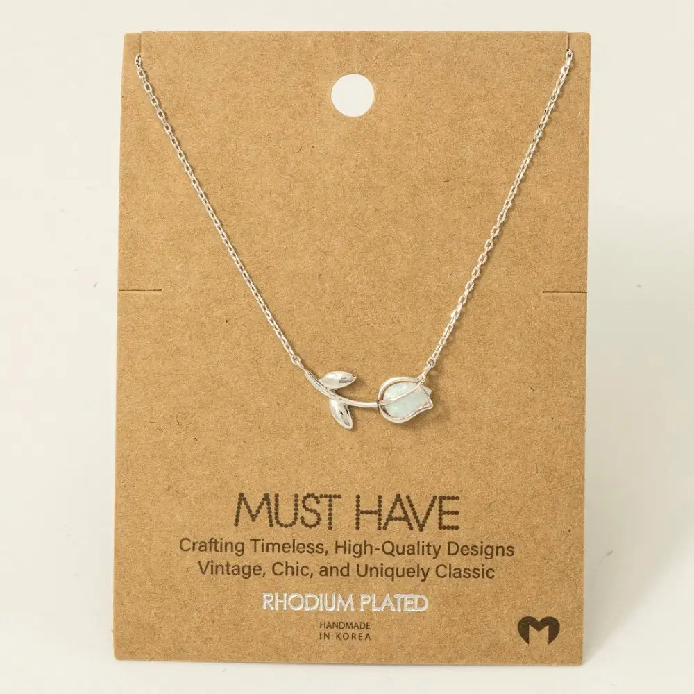 Tulip Pendant Necklace in Silver